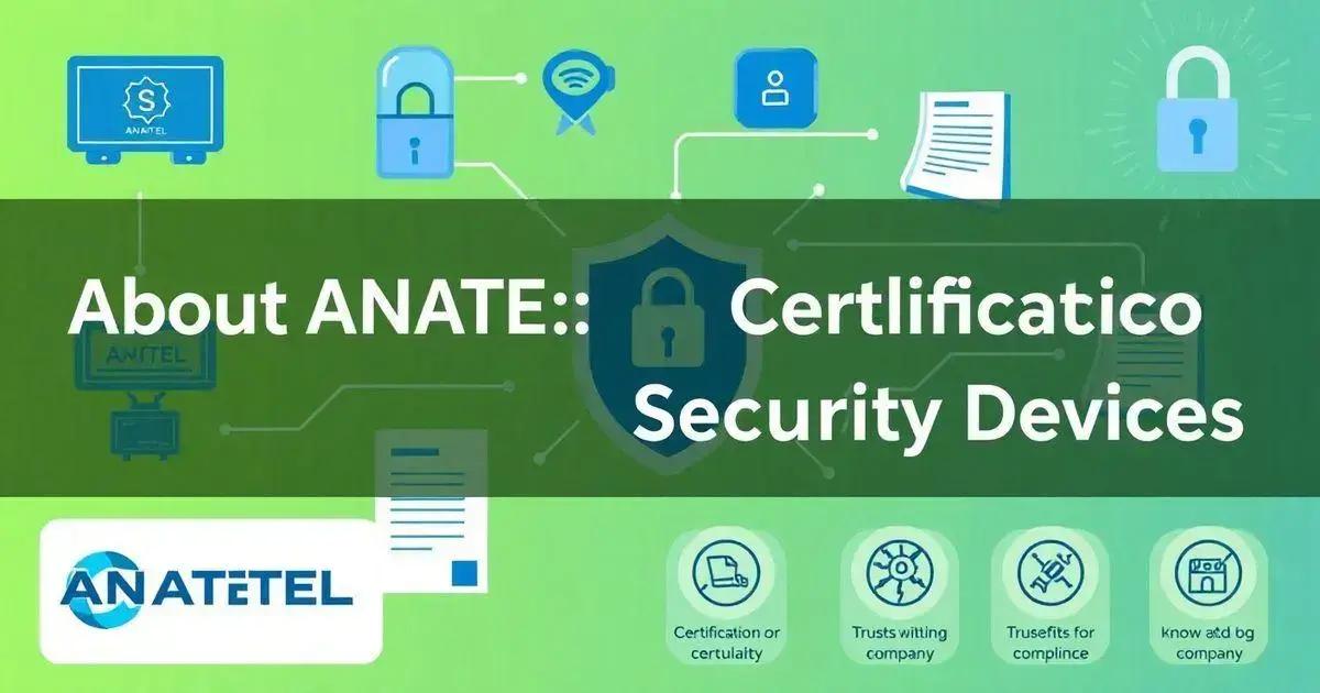 Sobre ANATEL: Certificação para Dispositivos de Segurança