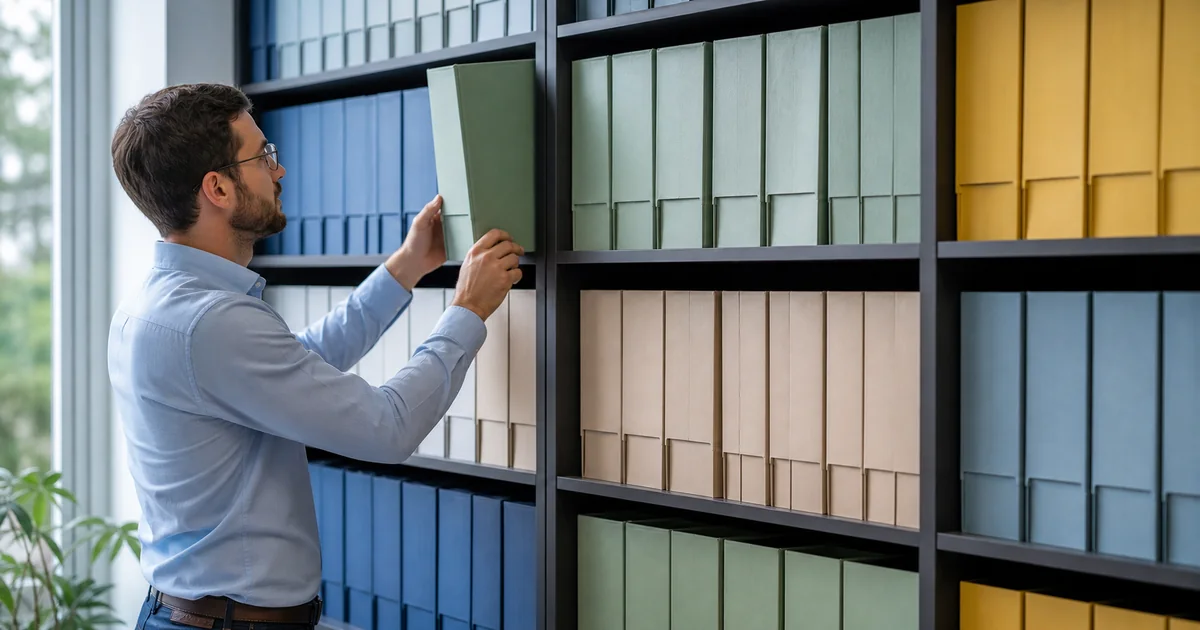 Profissional consultando conjunto organizado de documentos regulatórios