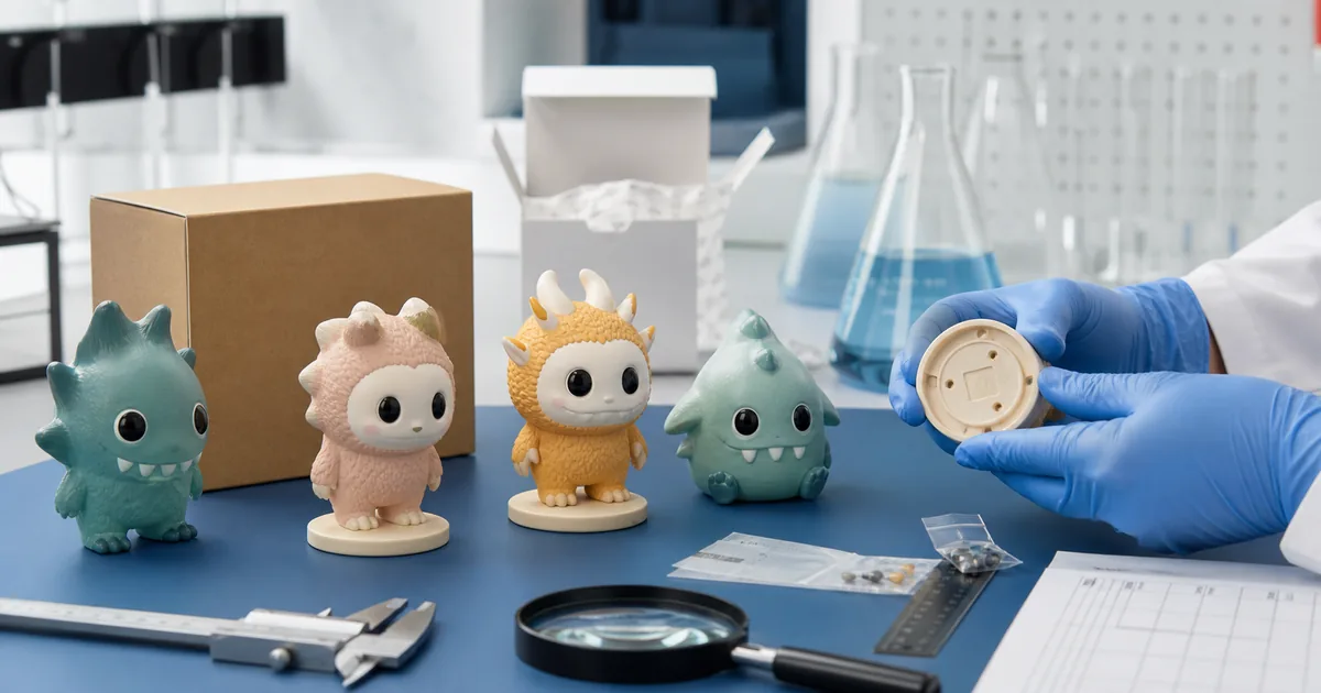 Bonecos colecionáveis genéricos em laboratório de brinquedos