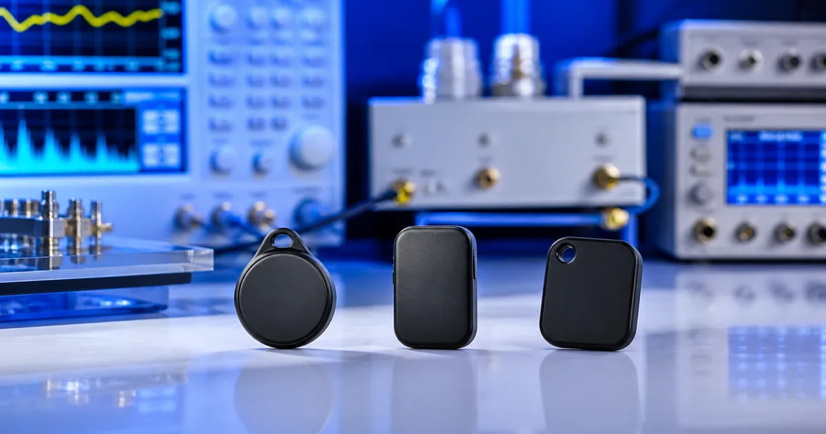 Smart tags e rastreadores genéricos em laboratório Bluetooth e UWB